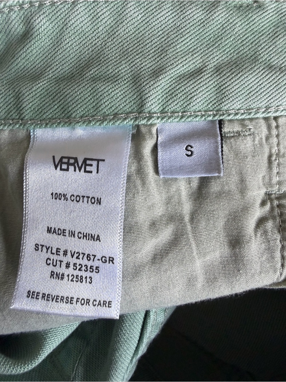 Vervet Sage Green Distressed Denim Shorts Size Small | Raw Hem High Rise| NWT - Picture 14 of 14